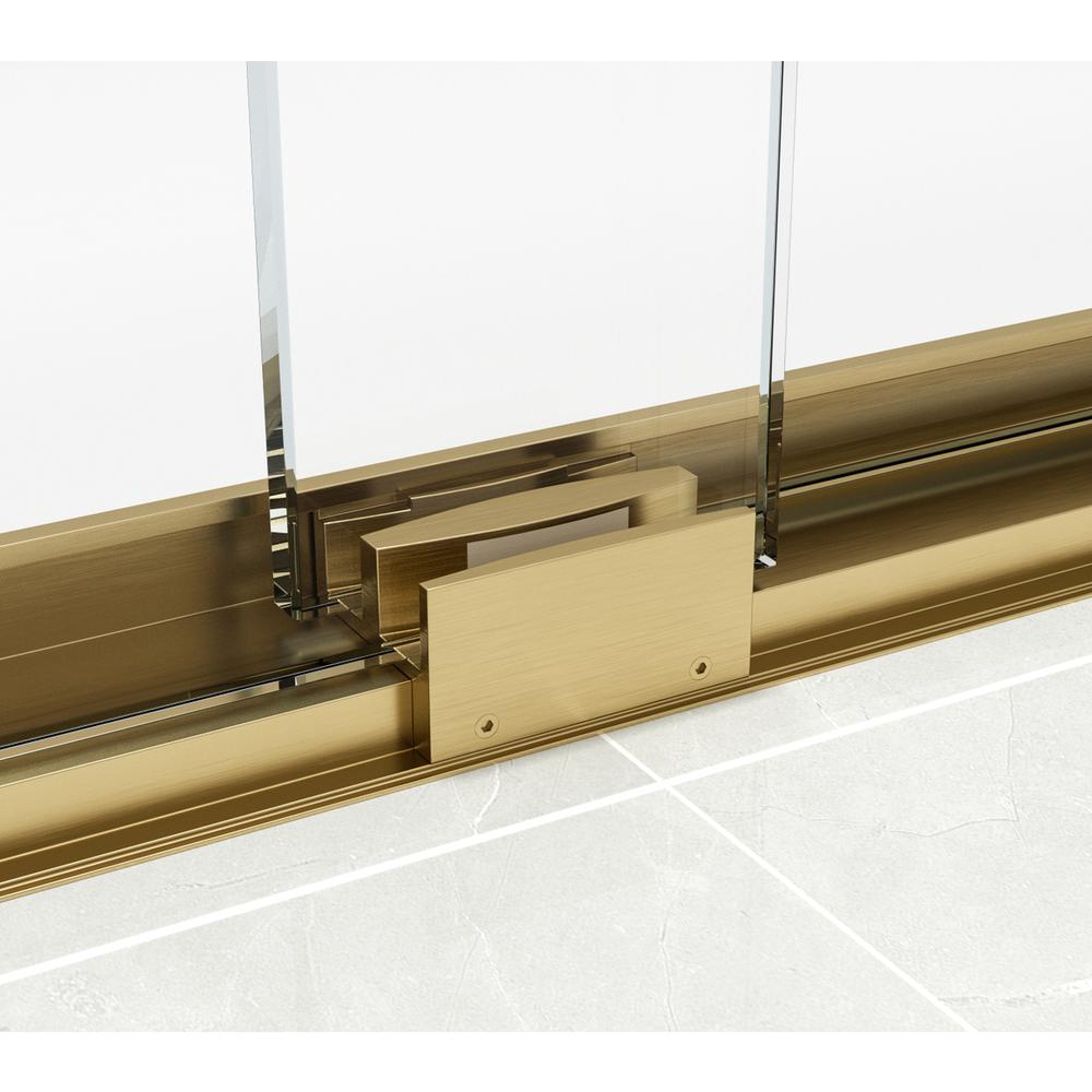 Semi-frameless shower door 60 x 76 Brushed Gold. Picture 9