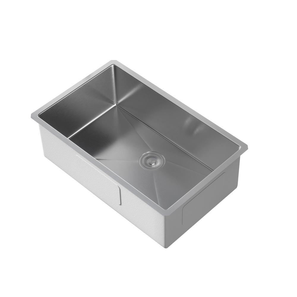 Stainless Steel undermount kitchen sink L32''xW19'' x H10". Picture 7