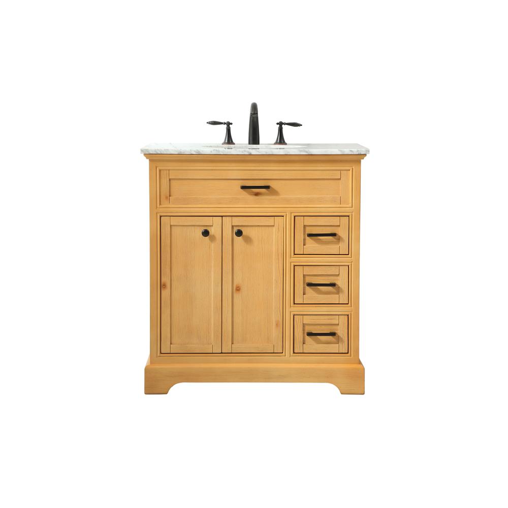 32 inch Single bathroom vanity in natural wood. Picture 1