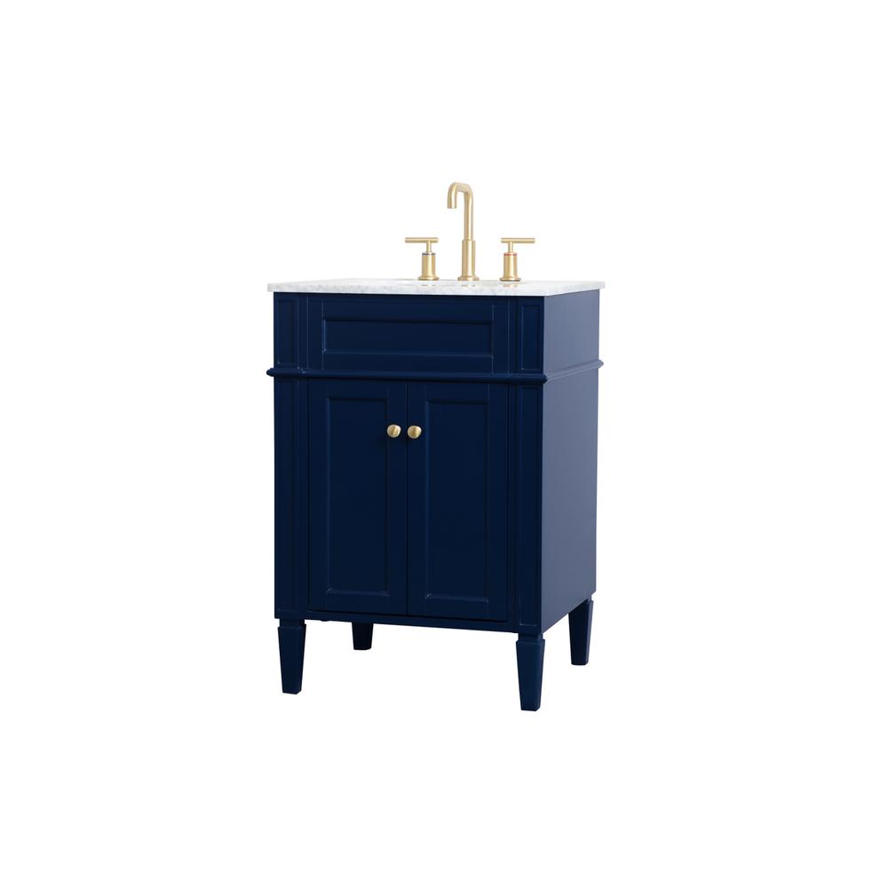24 inch Single bathroom vanity in blue. Picture 6