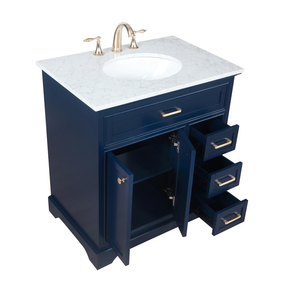 32 inch Single bathroom vanity in Blue. Picture 9