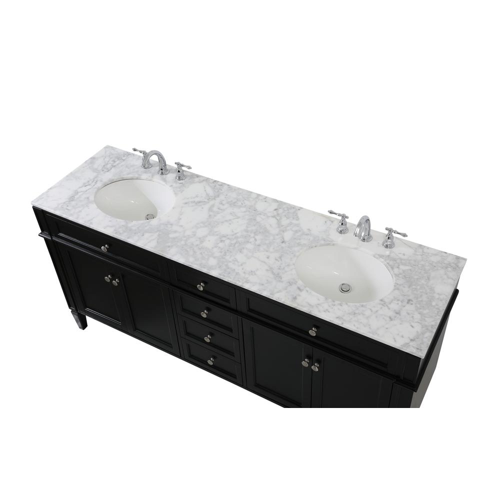 72 inch double bathroom vanity in black. Picture 10