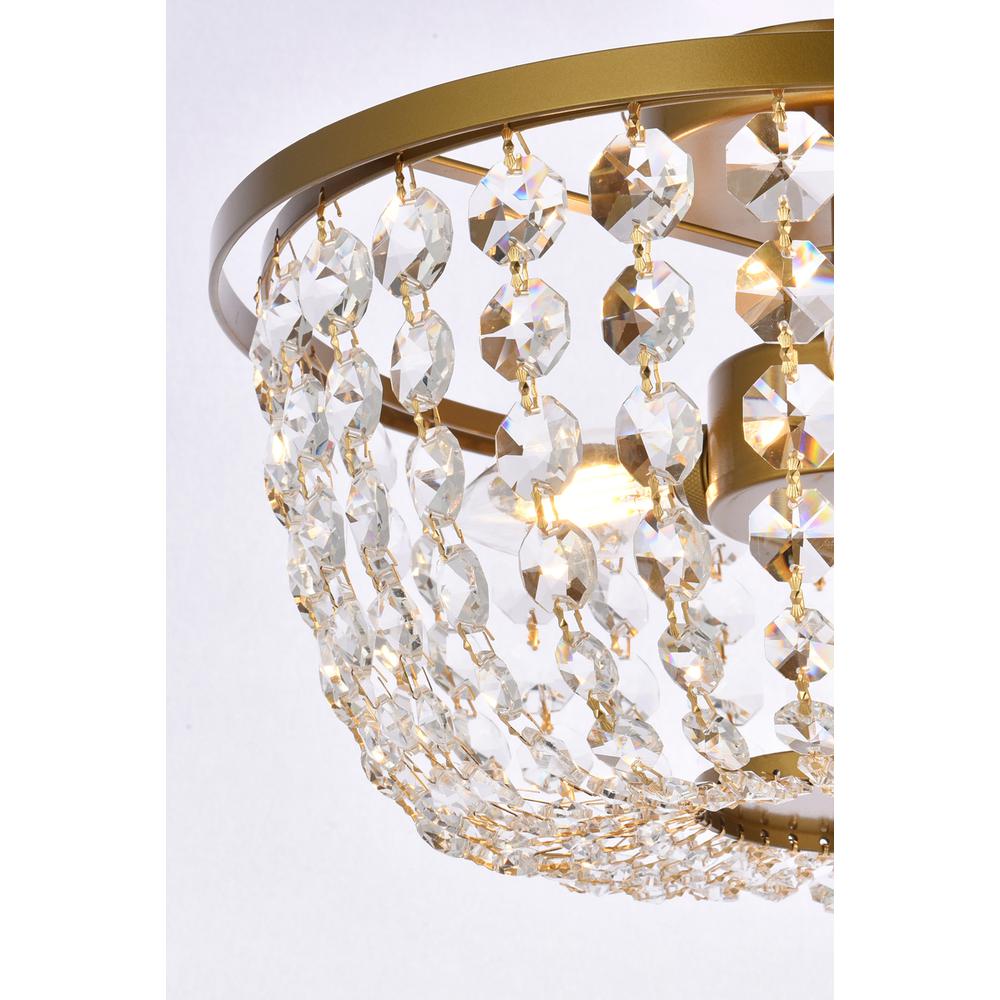 Cora 13 inch flush mount in brass. Picture 4