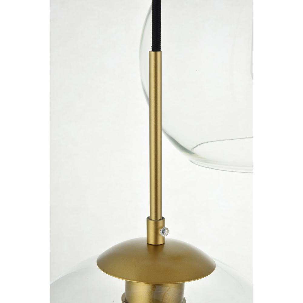 Baxter 3 Lights Brass Pendant With Clear Glass. Picture 3