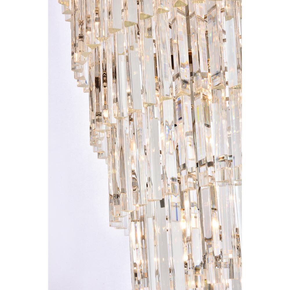 Sydney 36.5 inch spiral crystal chandelier in polished nickel. Picture 5