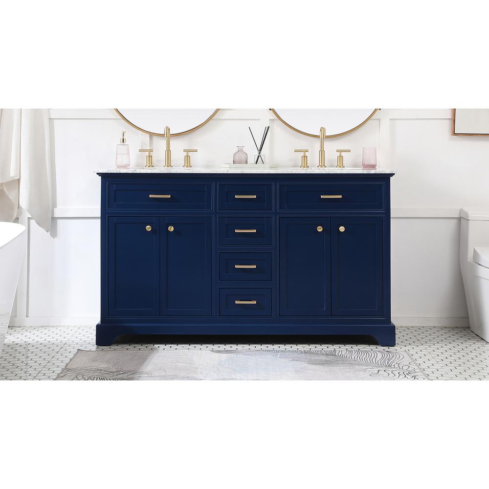 60 inch Single bathroom vanity in Blue. Picture 14