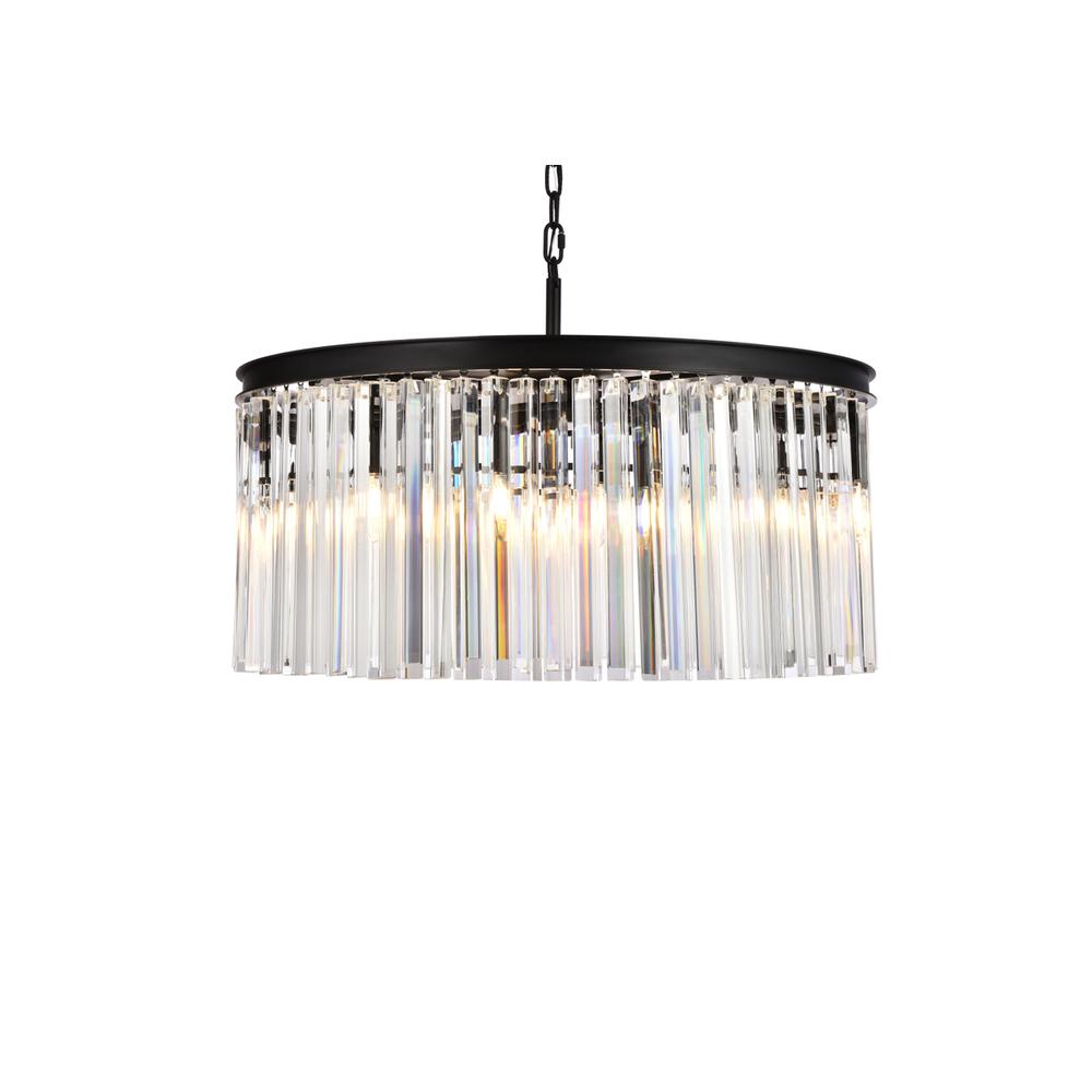 Sydney 8 light Matte Black Chandelier Clear Royal Cut Crystal. Picture 2