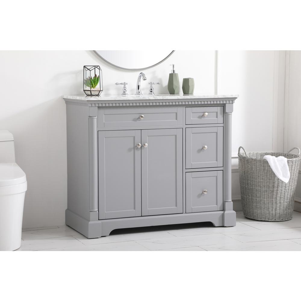 42 inch Single bathroom vanity in  Grey. Picture 2