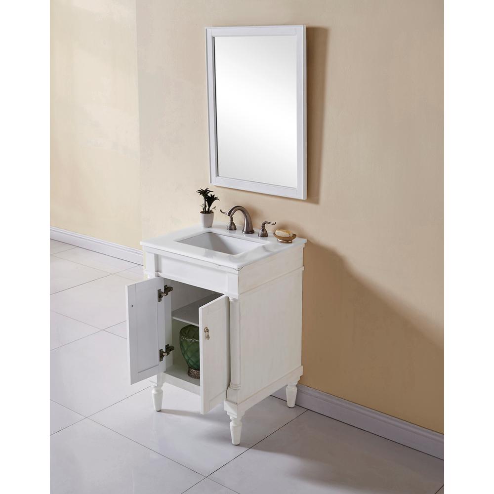 24 inch Single Bathroom vanity in Antique White. Picture 11