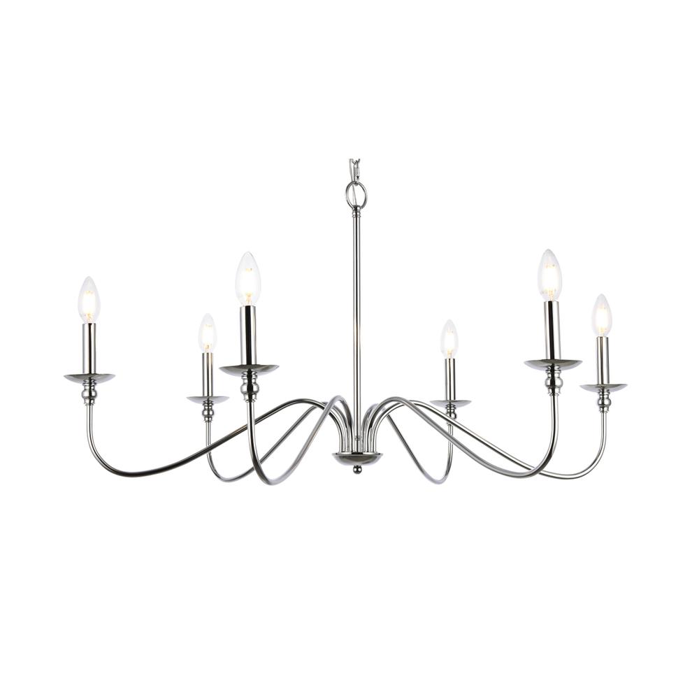 Rohan 6 lights polished nickel chandelier. Picture 2