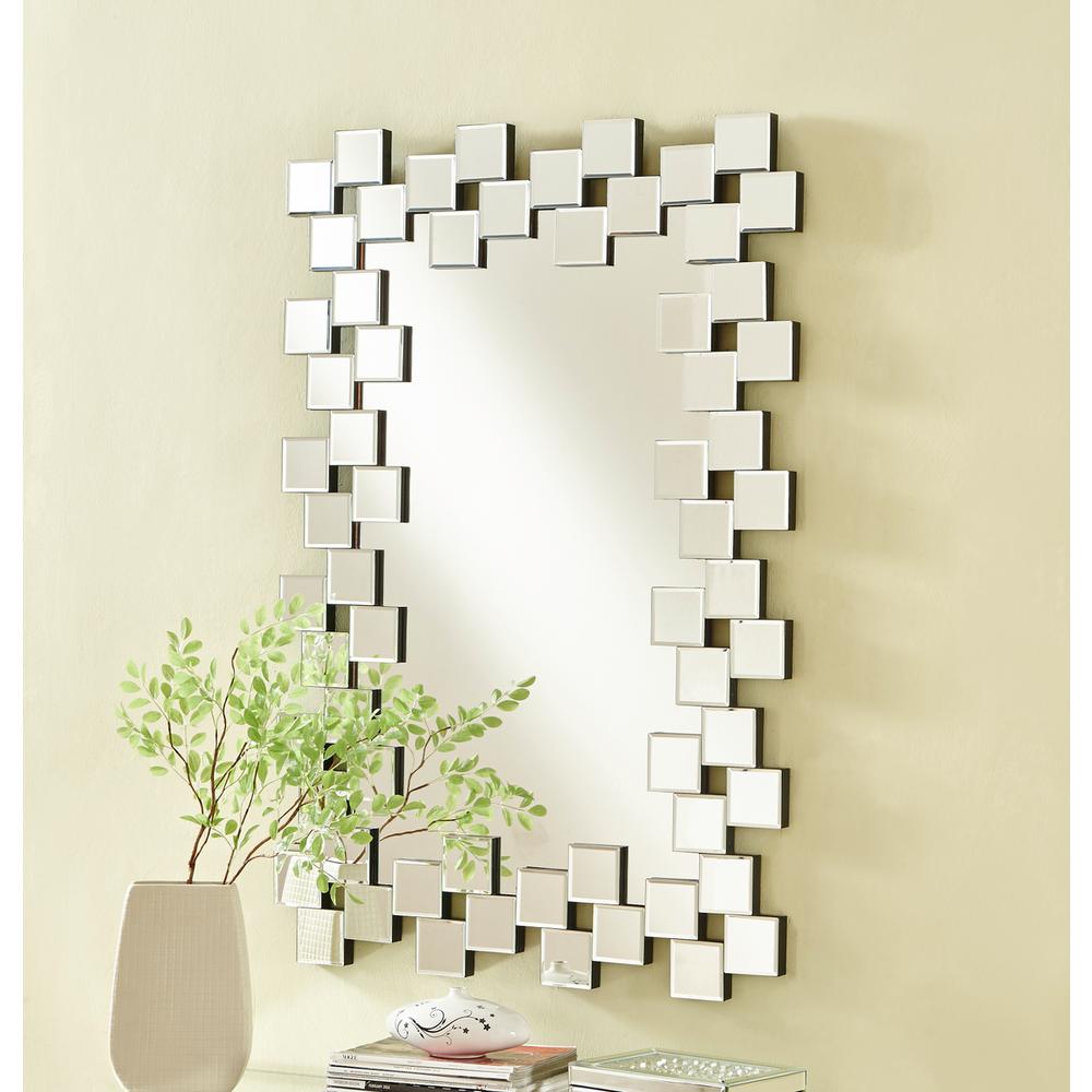 Sparkle 31.5 in. Contemporary Rectangle Mirror in Clear. Picture 4