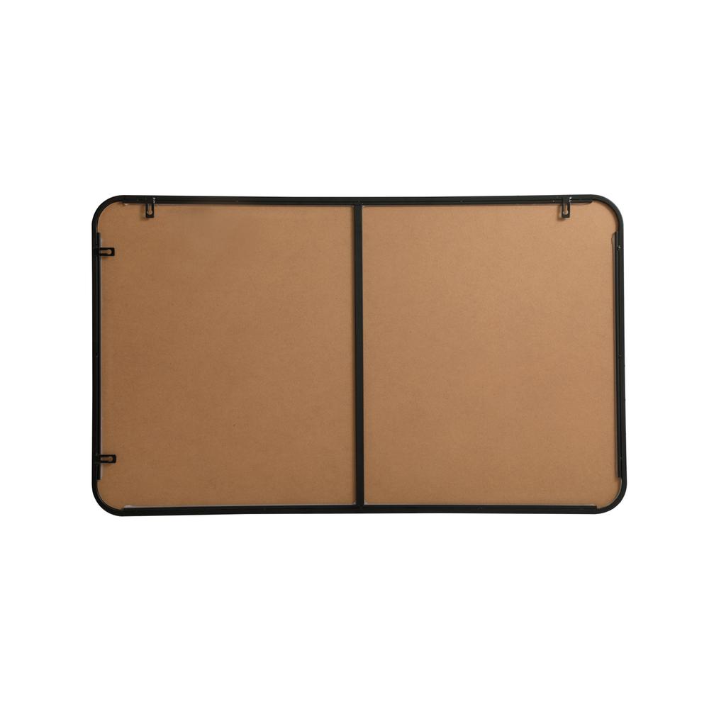 Soft corner metal rectangular mirror 24x40 inch in Black. Picture 8
