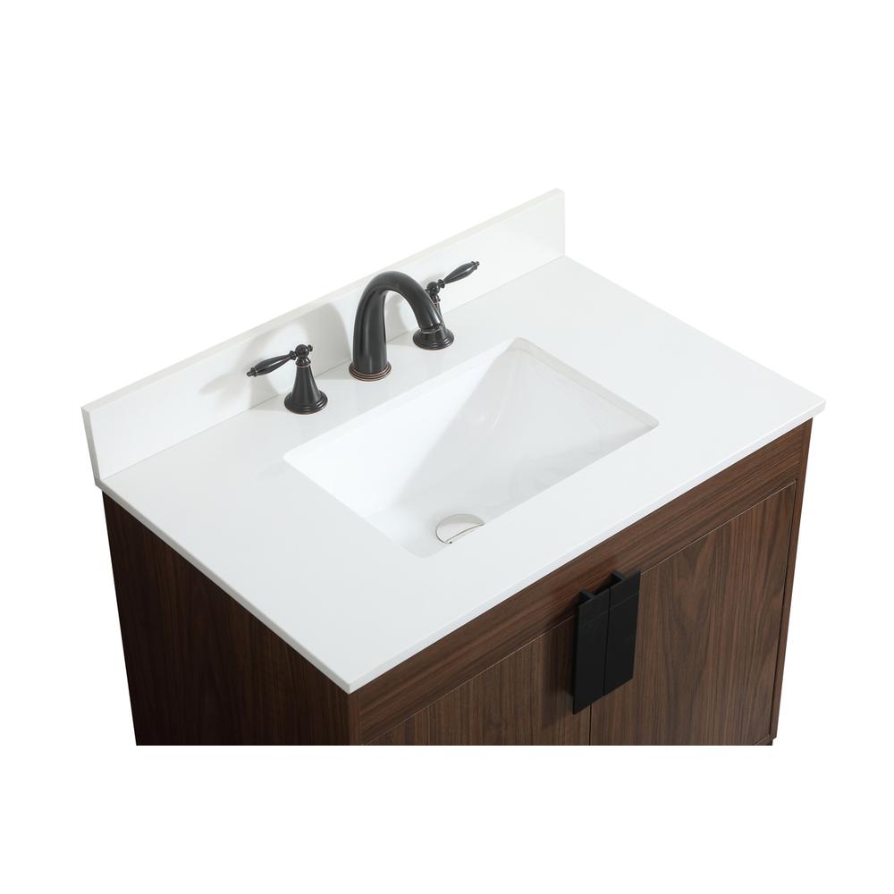 30 inch Single bathroom vanity in walnut with backsplash. Picture 10