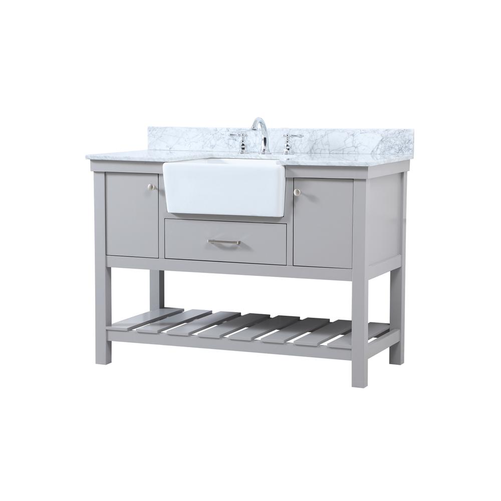 48 inch Single bathroom vanity in grey with backsplash. Picture 7
