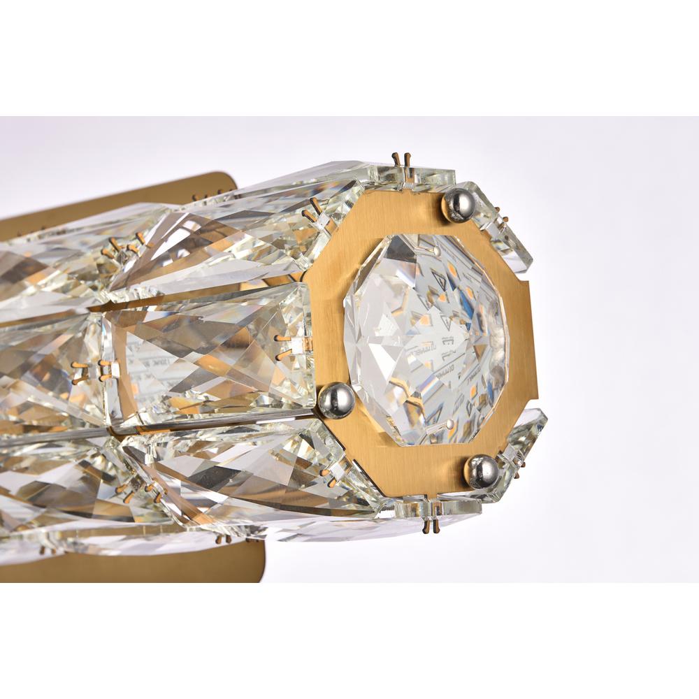 Valetta 12 inch LED linear wall sconce in gold. Picture 6