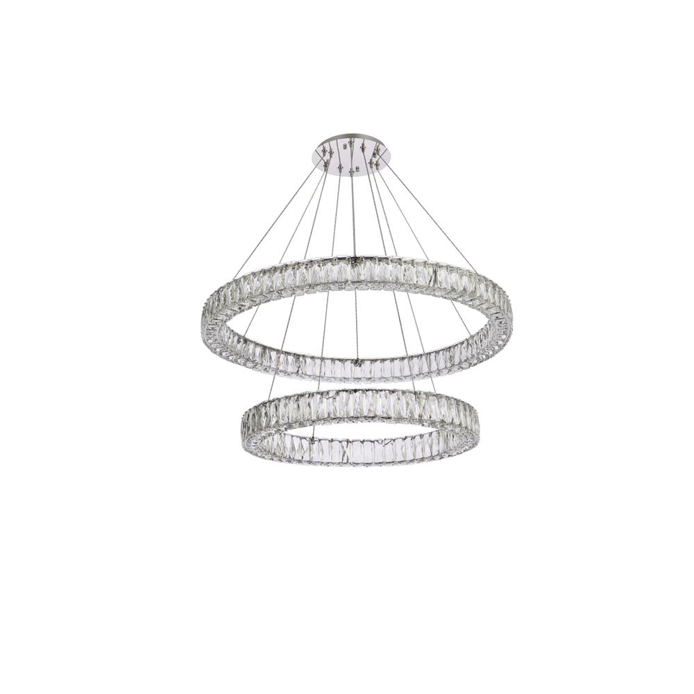 Monroe 36 inch LED double ring chandelier in chrome. Picture 6