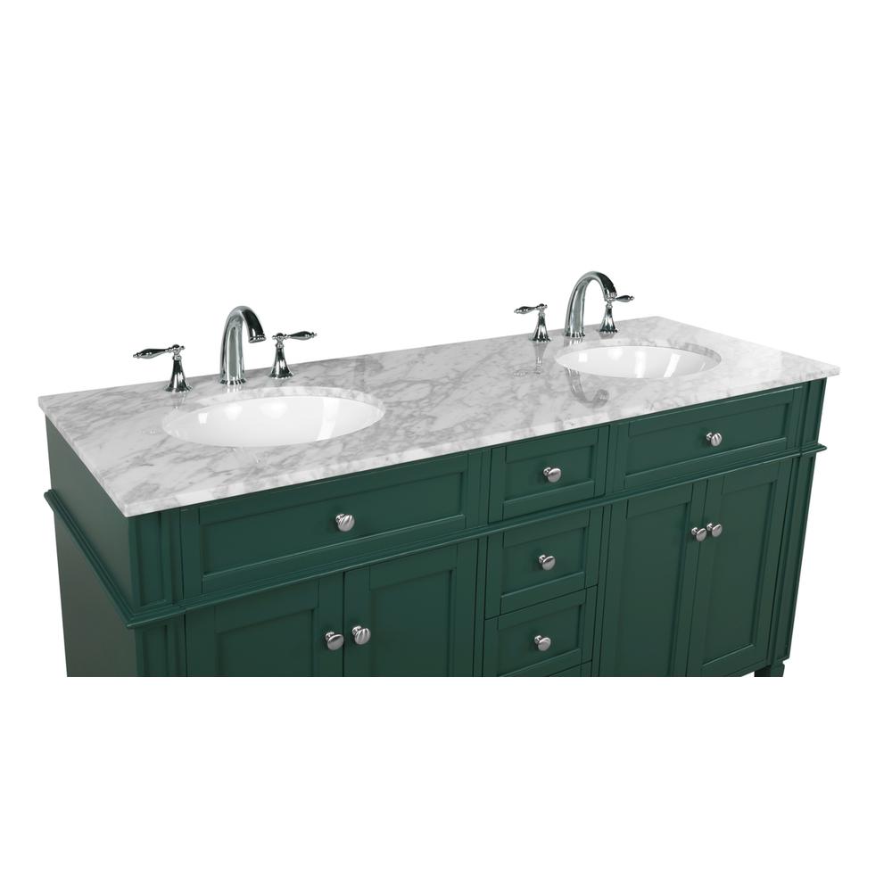 60 inch double bathroom vanity in green. Picture 11