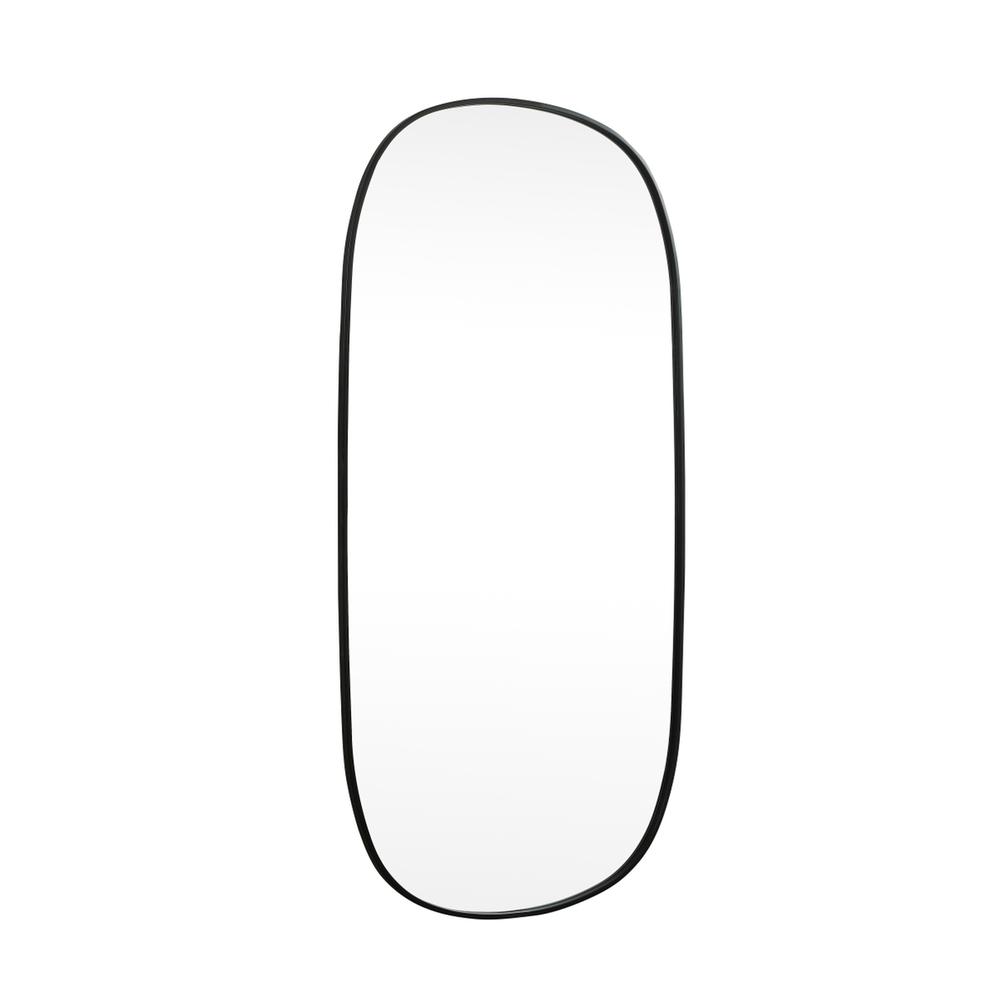 Metal Frame Oval Mirror 30x60 Inch in Black. Picture 7
