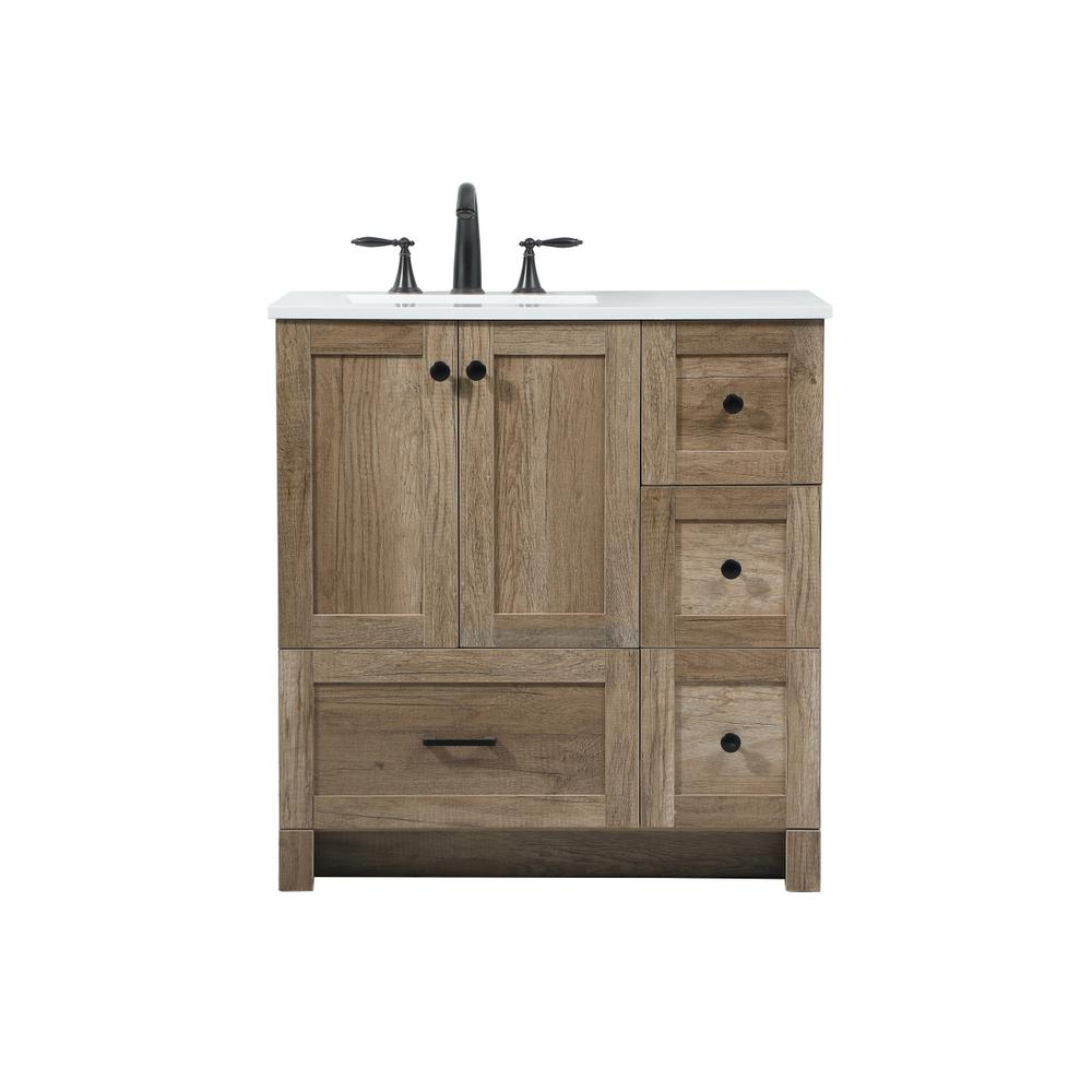 32 inch Single bathroom vanity in natural oak. Picture 1