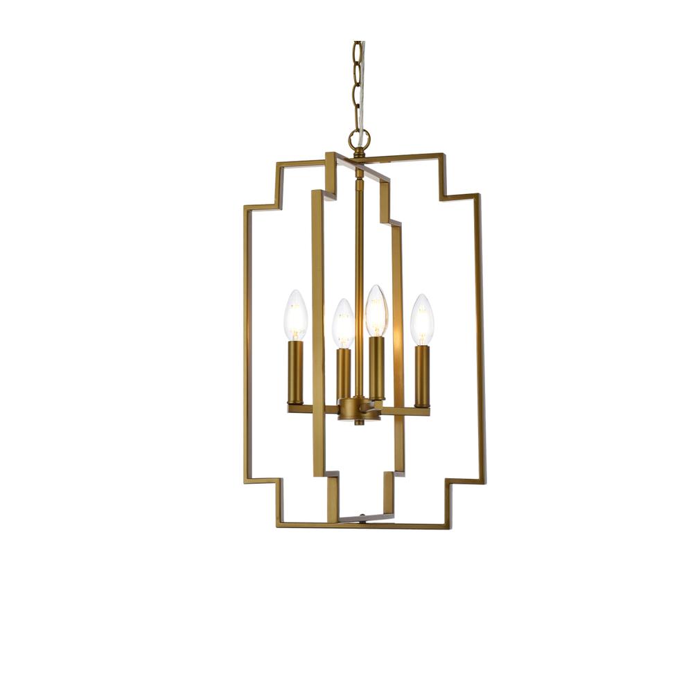 Rosenfeld 4 lights pendant in brass. Picture 2