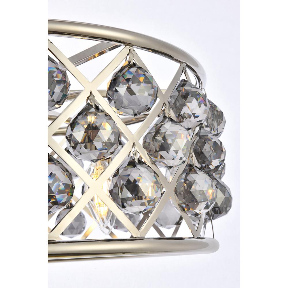 Madison 5 light polished Nickel Chandelier Silver Shade (Grey) Royal Cut Crystal. Picture 3