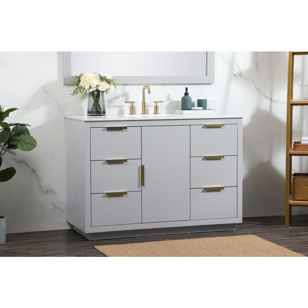 48 inch Single bathroom vanity in grey with backsplash. Picture 2