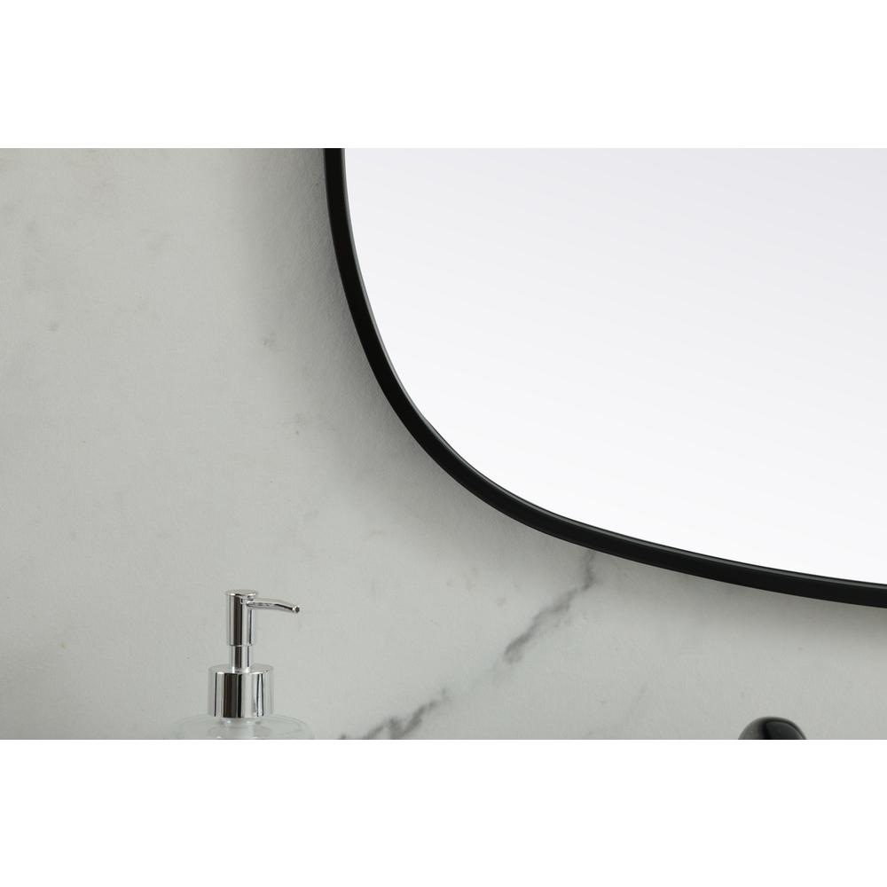 Metal Frame Oval Mirror 24x60 Inch in Black. Picture 5