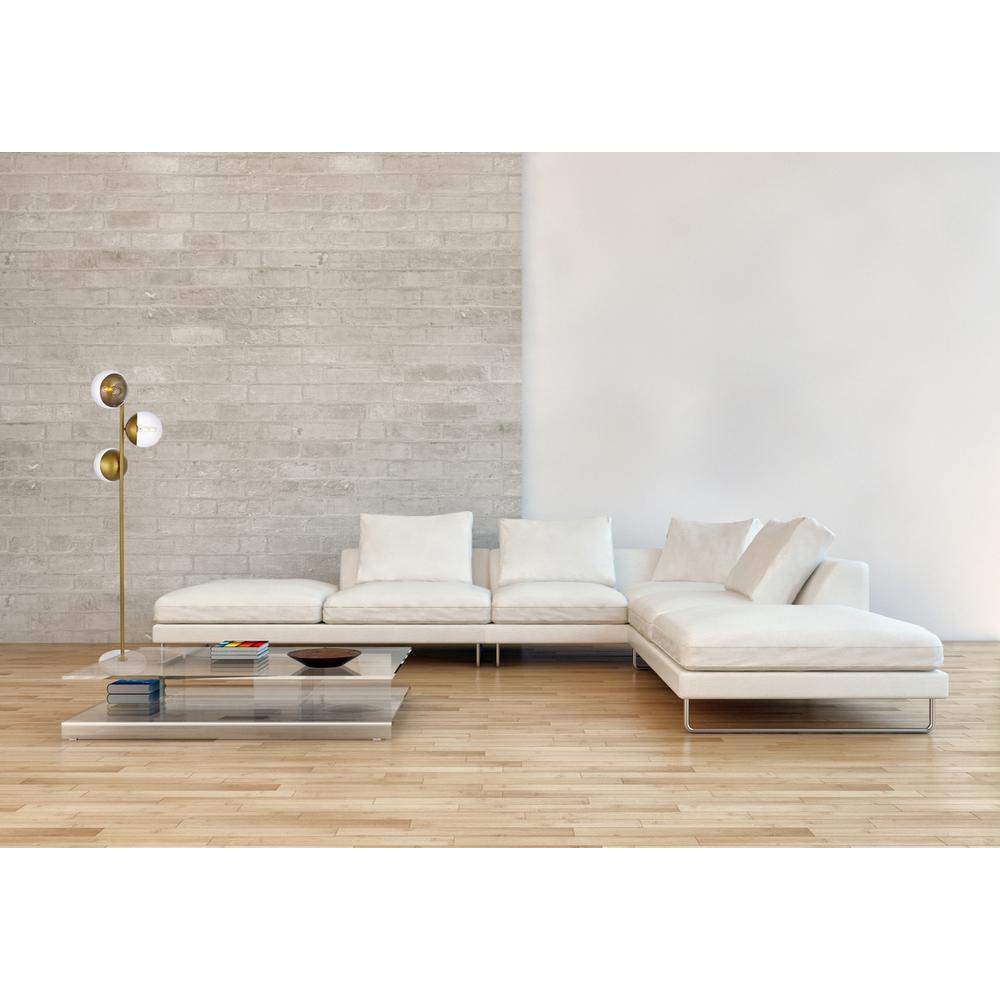 Eclipse 3 Lights Brass Floor Lamp With Clear Glass. Picture 5