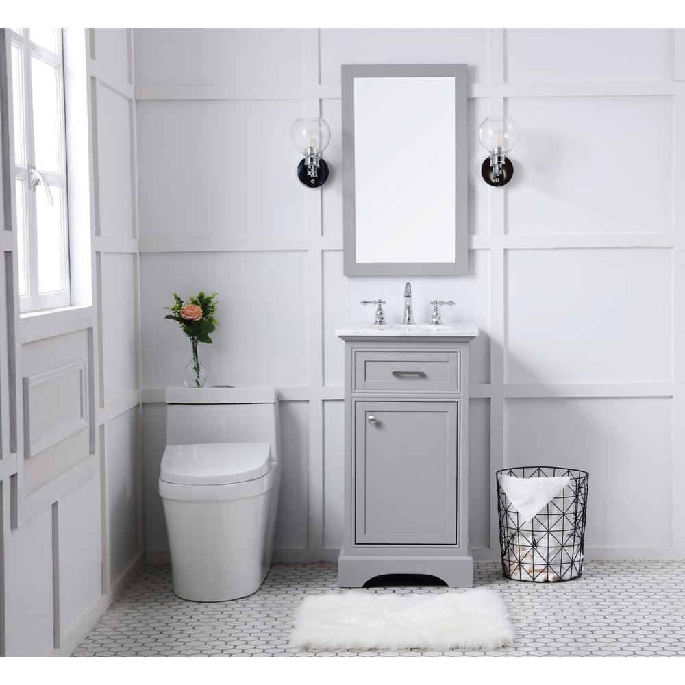 19 in. Single Bathroom Vanity set in light grey. Picture 7