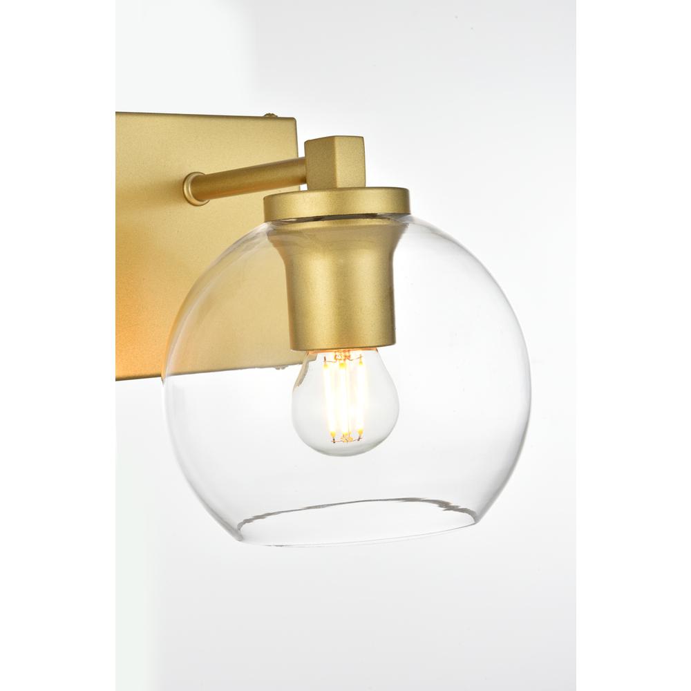 Juelz 1 light Brass and Clear Bath Sconce. Picture 4