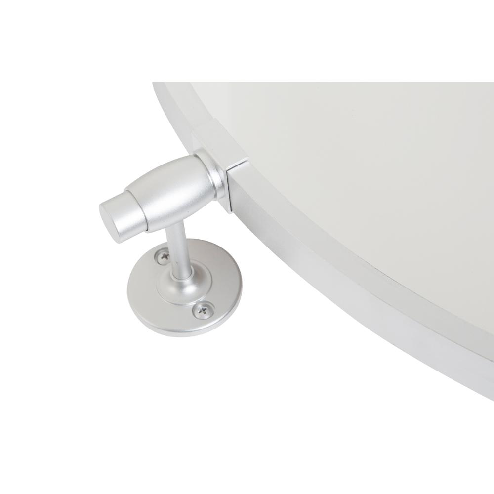 Round pivot mirror 24 inch in silver. Picture 3