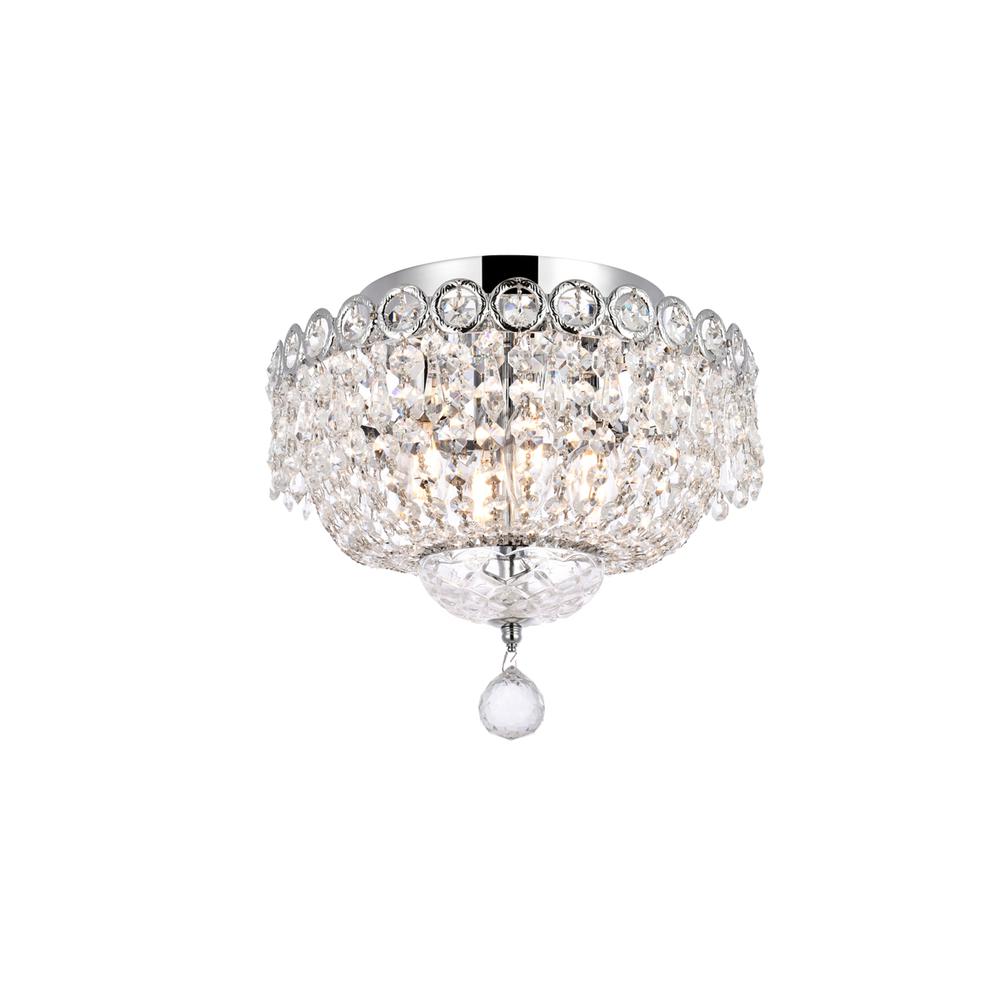 Century 4 light Chrome Flush Mount Clear Royal Cut Crystal. Picture 2