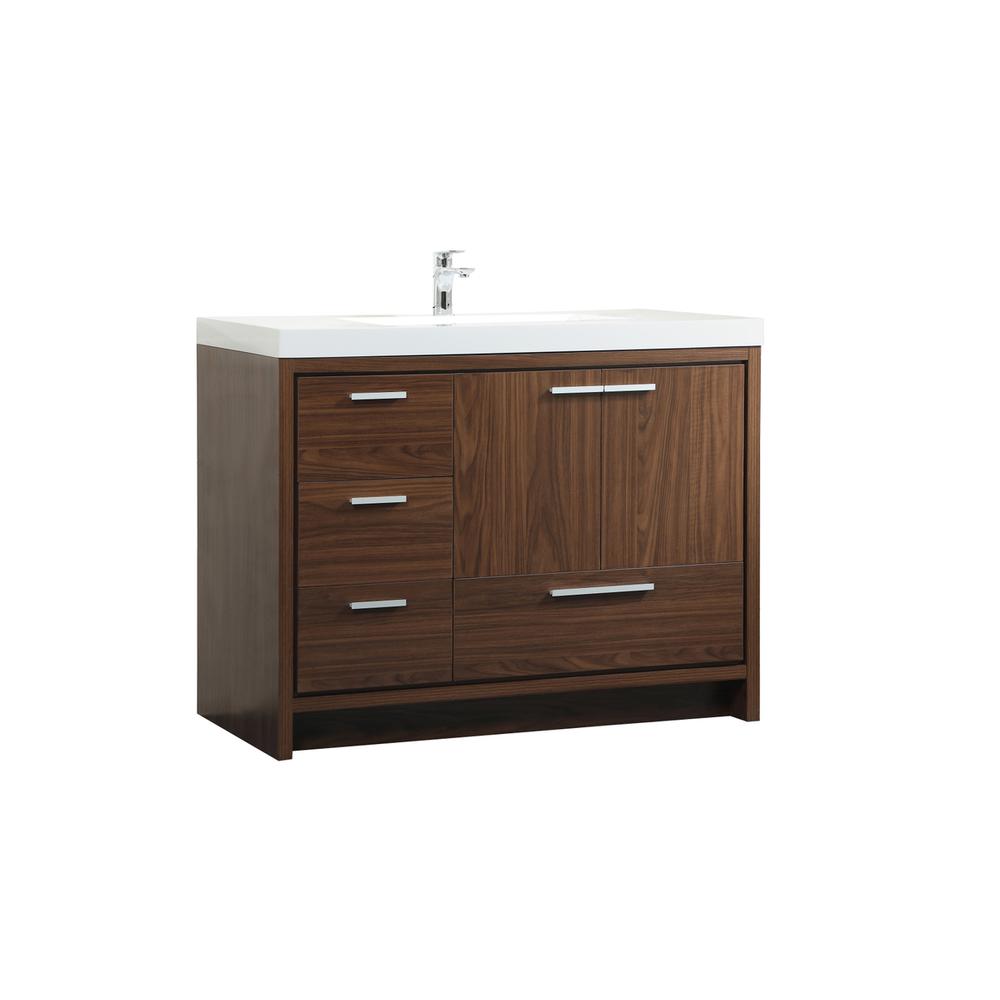 42 inch Single bathroom vanity in Walnut. Picture 7