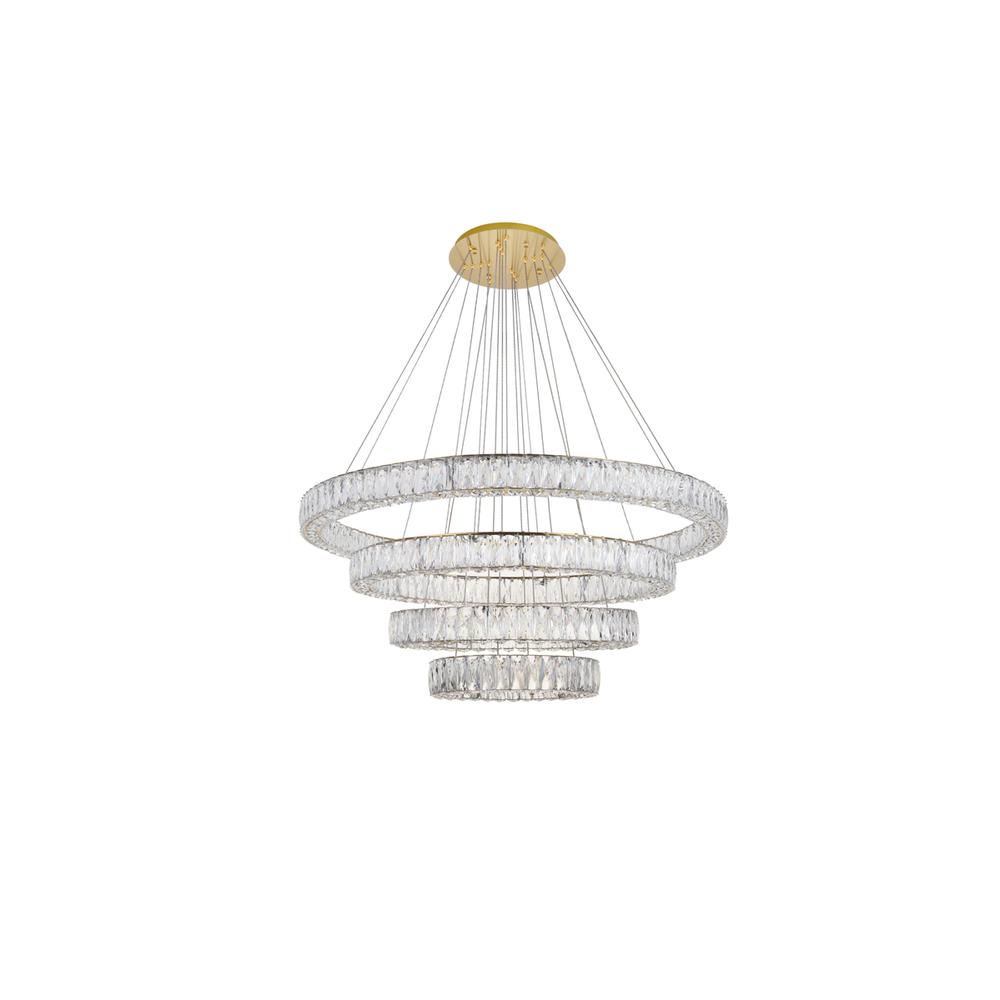 Monroe Integrated LED chip light Gold Chandelier Clear Royal Cut Crystal. Picture 6
