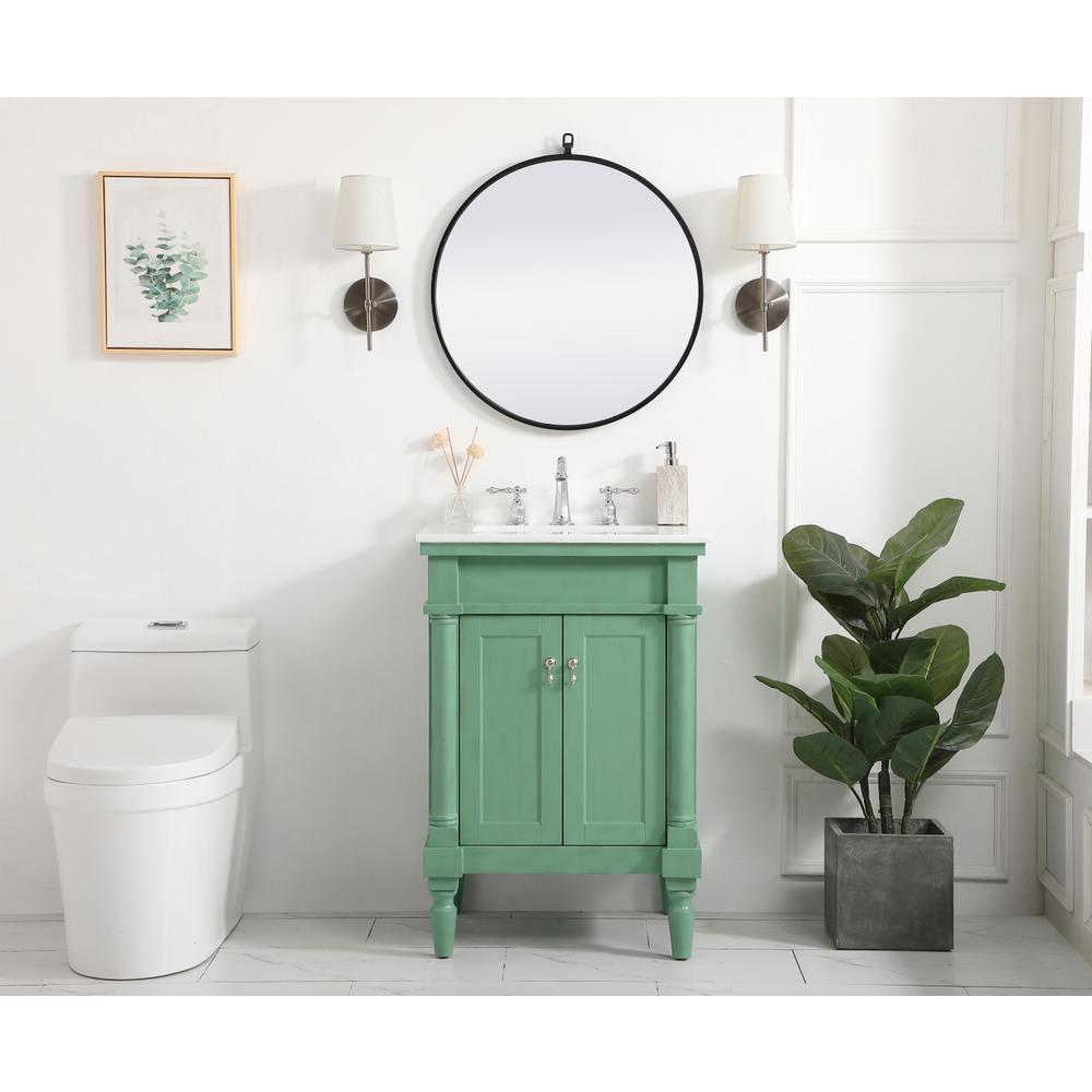 24 inch Single Bathroom vanity in vintage mint. Picture 4