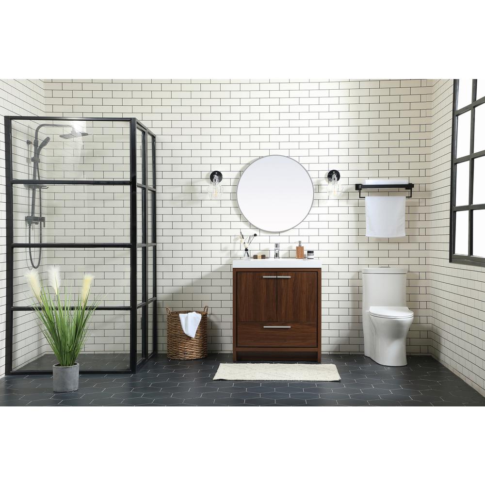 30 inch Single bathroom vanity in Walnut. Picture 4