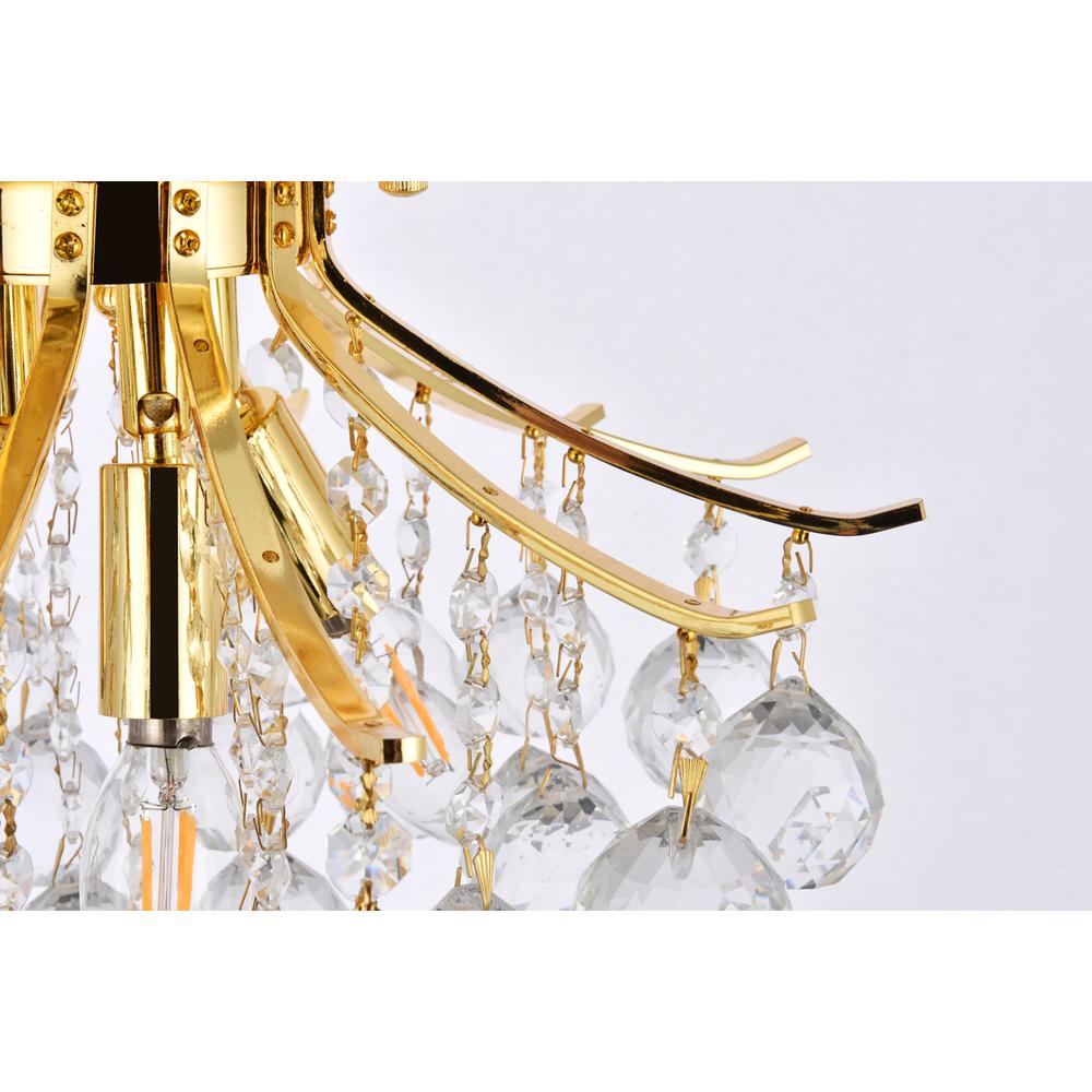 Toureg 3 light Gold Flush Mount Clear Royal Cut Crystal. Picture 5