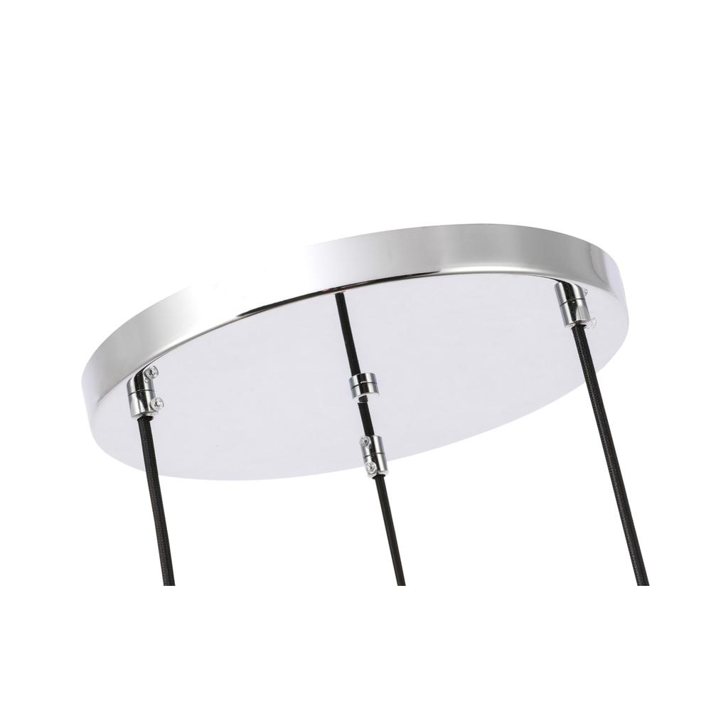 Gene 3 light Chrome and Frosted white glass pendant. Picture 12