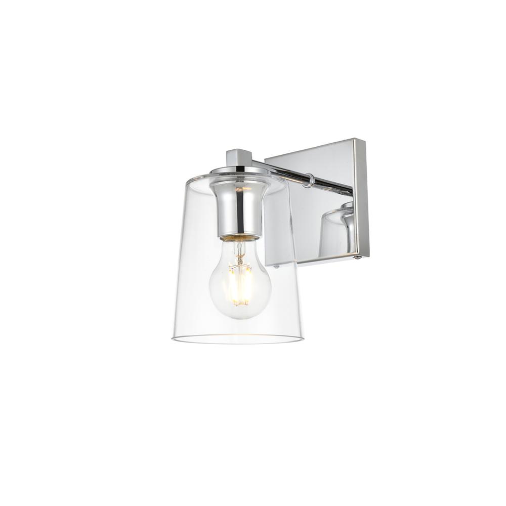 Kacey 1 light Chrome and Clear Bath Sconce. Picture 2