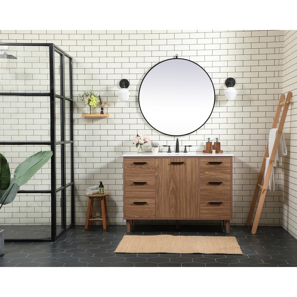 48 inch Single bathroom vanity in walnut brown. Picture 4