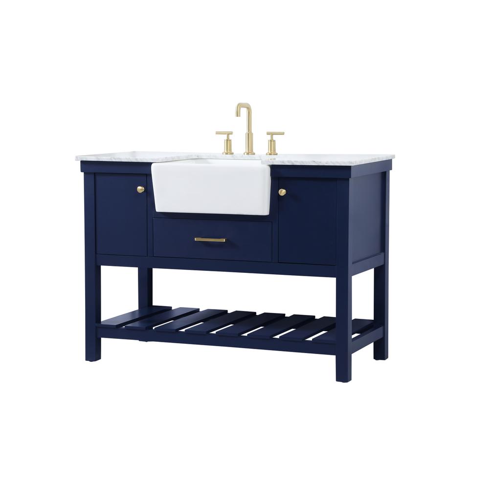 48 inch Single bathroom vanity in blue. Picture 7
