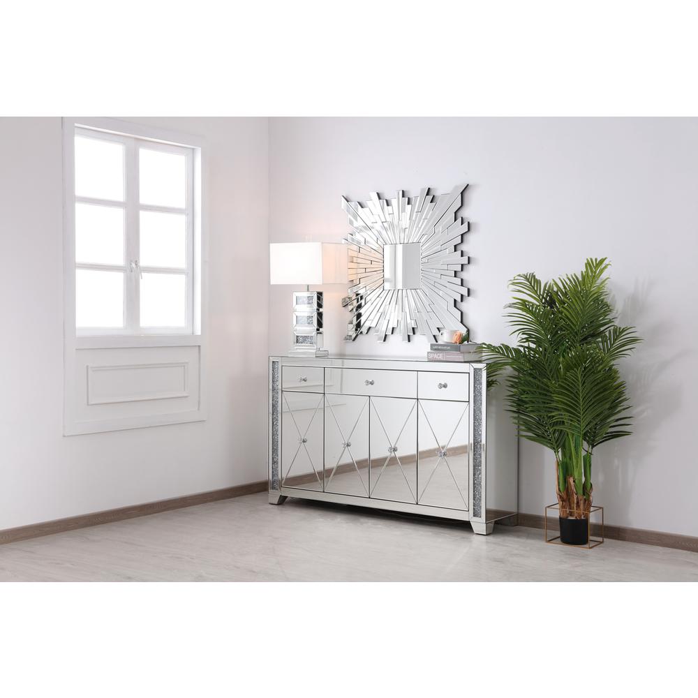 60 in silver crystal mirrored credenza. Picture 5