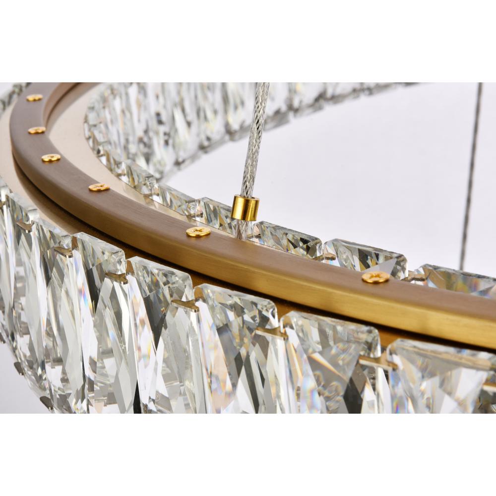 Monroe 41 inch LED triple ring chandelier in gold. Picture 5