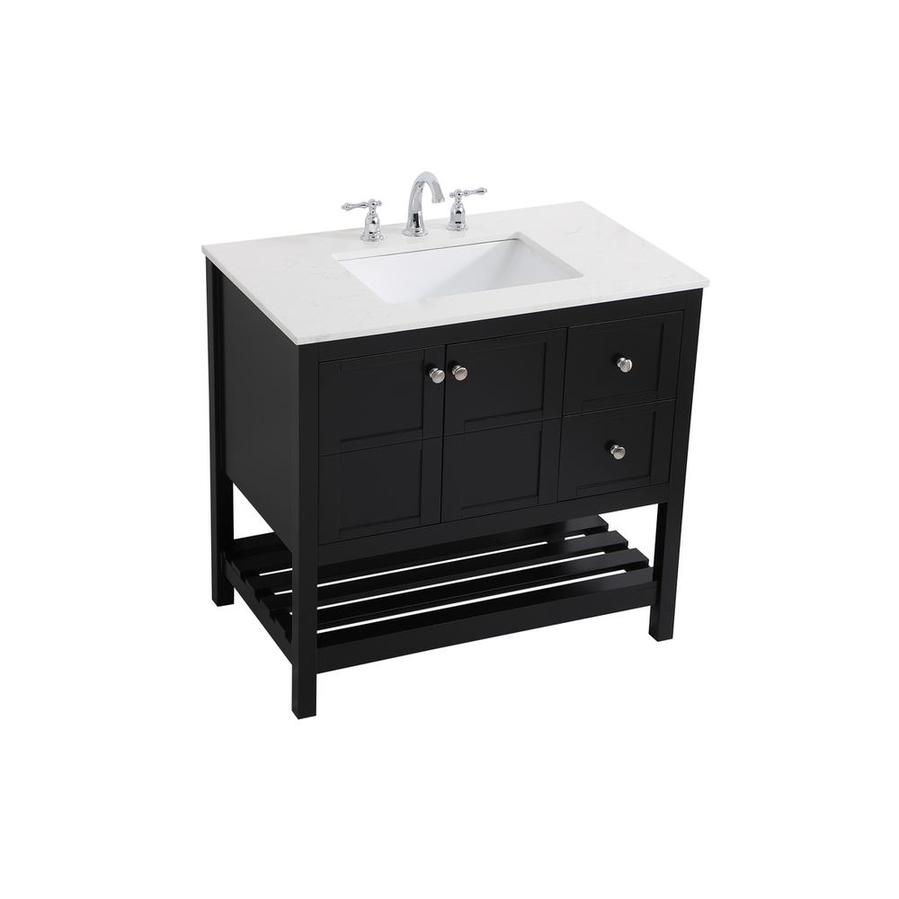 36 inch Single Bathroom Vanity in Black. Picture 7