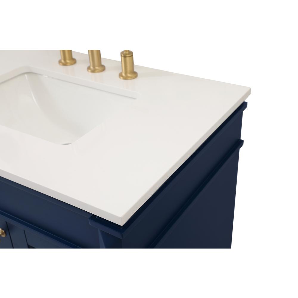32 inch Single bathroom vanity in blue. Picture 11