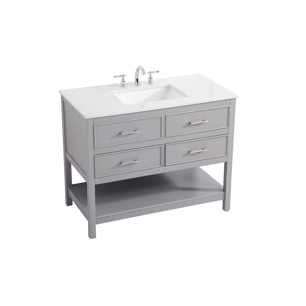 42 inch Single bathroom vanity in gray. Picture 8