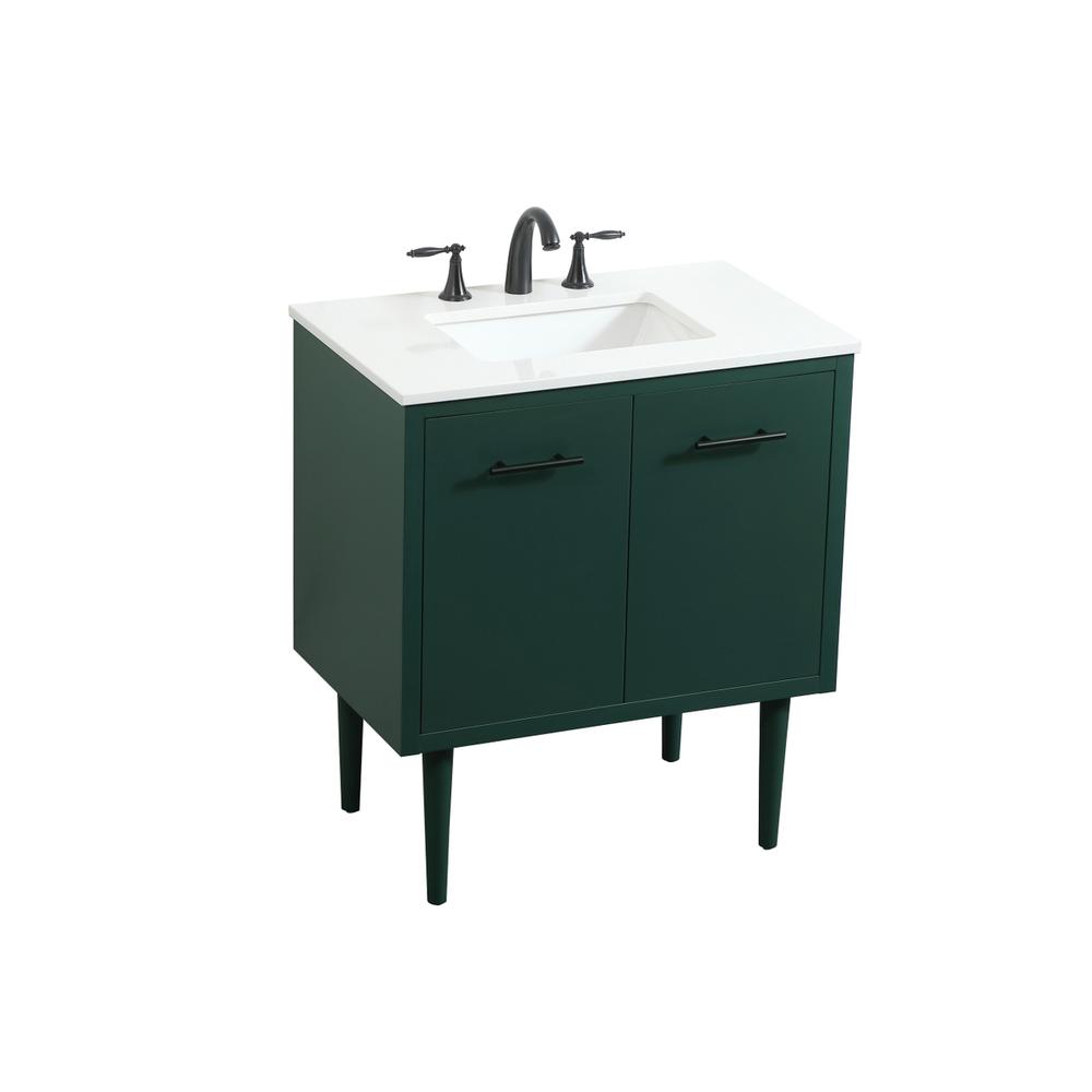 30 inch Single bathroom vanity in green. Picture 11