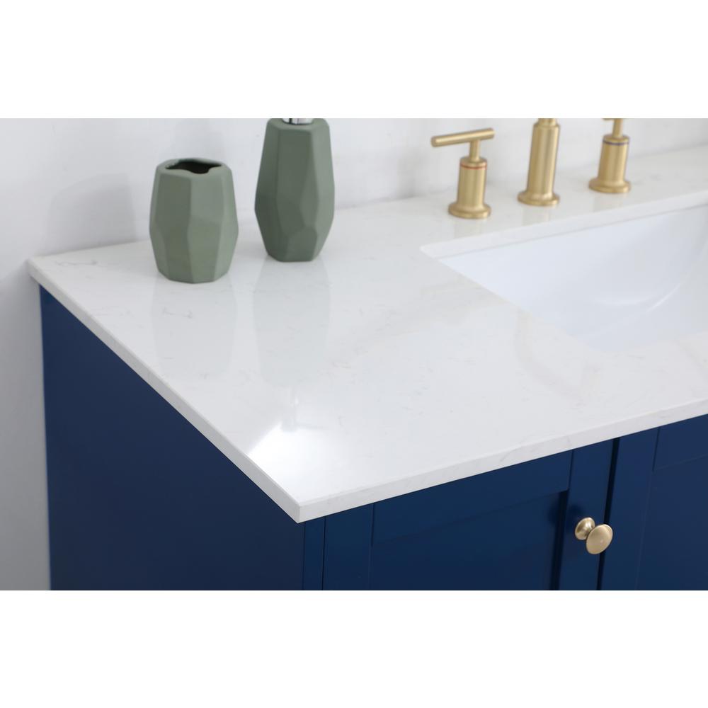 48 inch Single Bathroom Vanity in Blue. Picture 5