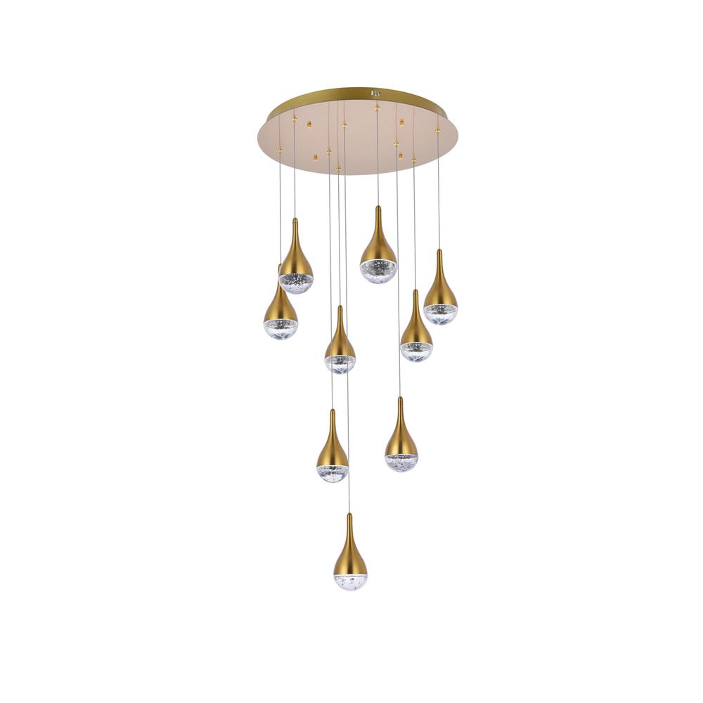Amherst 24 inch LED chandelier in satin gold. Picture 6