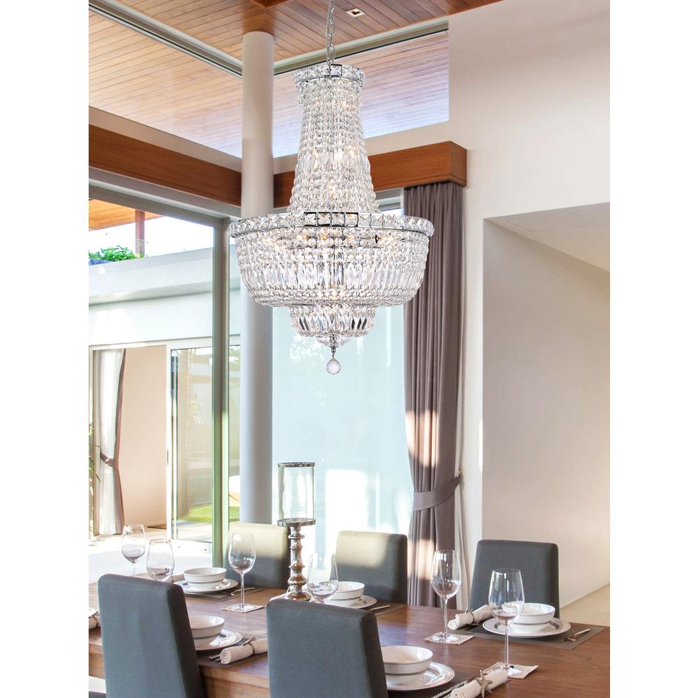 Tranquil 22 light Chrome Chandelier Clear Royal Cut Crystal. Picture 7